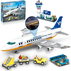 AVION - Avión de Pasajeros HOGOKIDS Set de Construcción con Luz LED