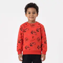 DISNEY - Polerón Cerrado Niño Cars Full Print Rojo