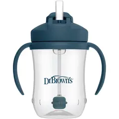 DR BROWNS - Vaso Entrenador Dr. Browns 270ml Sorbete Antiderrame Azul