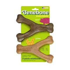 BENEBONE - Juguete Masticable Wishbone 2 Pack Bacon Pollo MedianoGrande