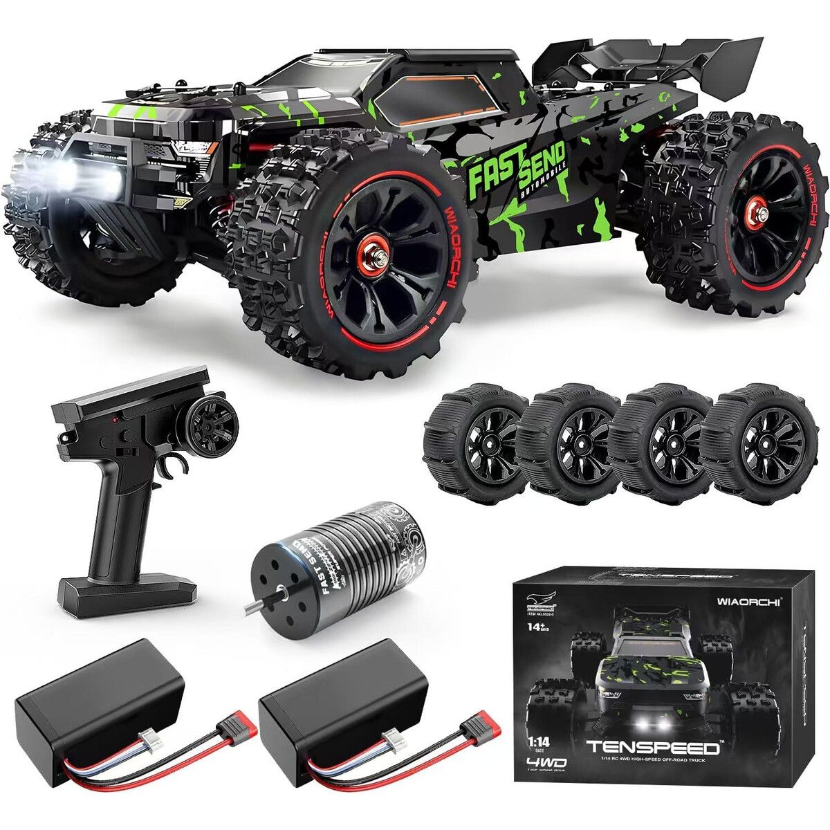 GENERICO - Auto RC WIAORCHI 114 Brushless 80kmh 4WD 4200KV