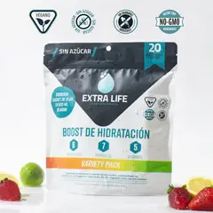 EXTRA LIFE - Boost de Hidratación 100 sachets Variety Pack 5 Doypacks de 20u