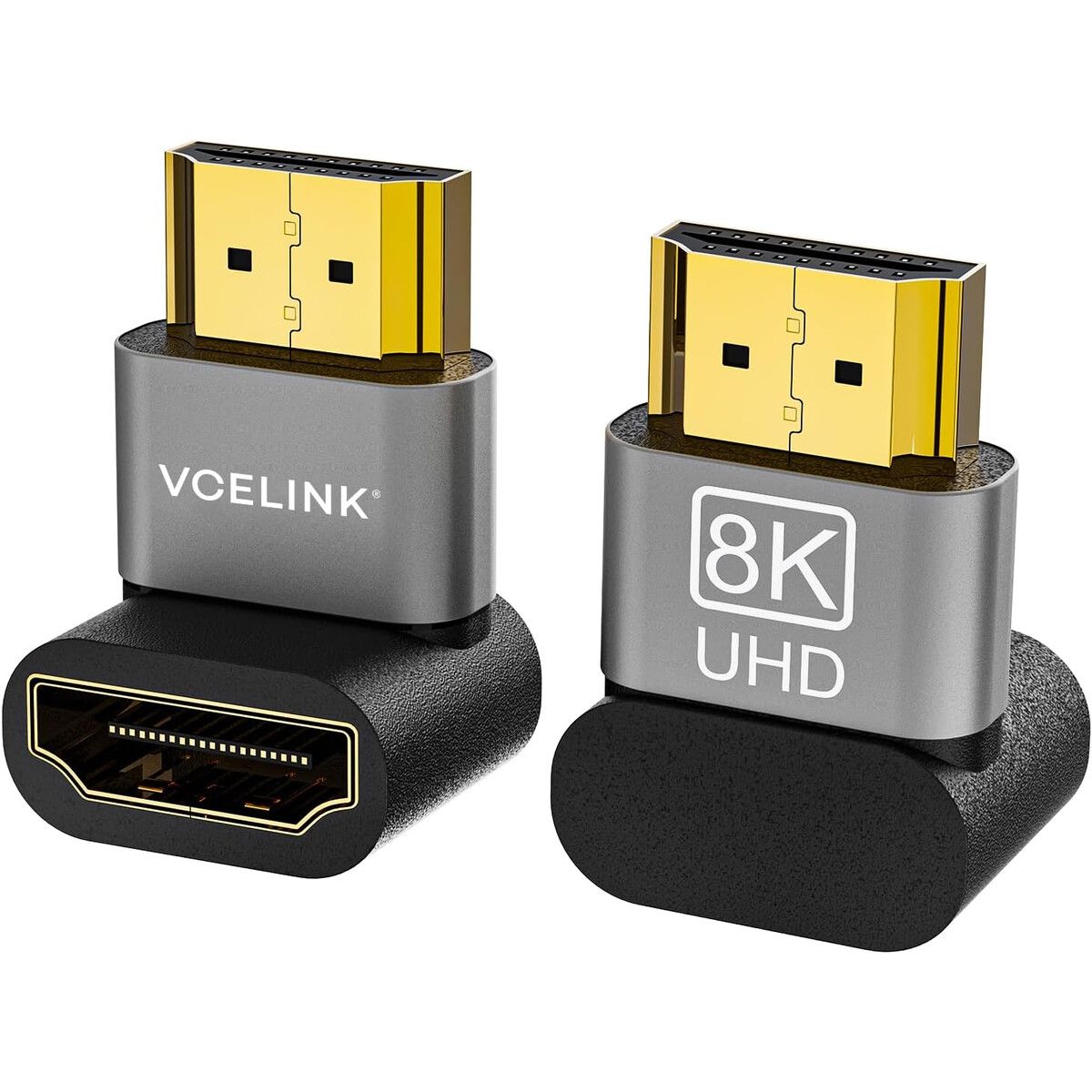 GENERICO - Adaptador HDMI VCELINK 8K 60Hz ángulo 90a 270a UHD
