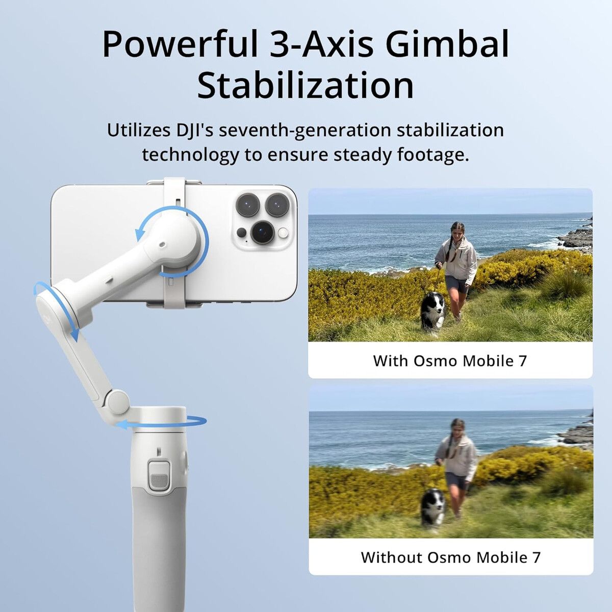 DJI - Gimbal DJI Osmo Mobile 7 Estabilizador 3 Ejes iPhone Android