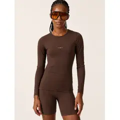 COLCCI - Blusa Deportiva Manga Larga Ajustada Sport Marrón