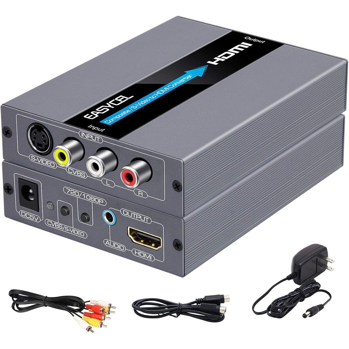 RCA - Conversor RCA SVideo a HDMI Easycel 720P 1080P AV CVBS