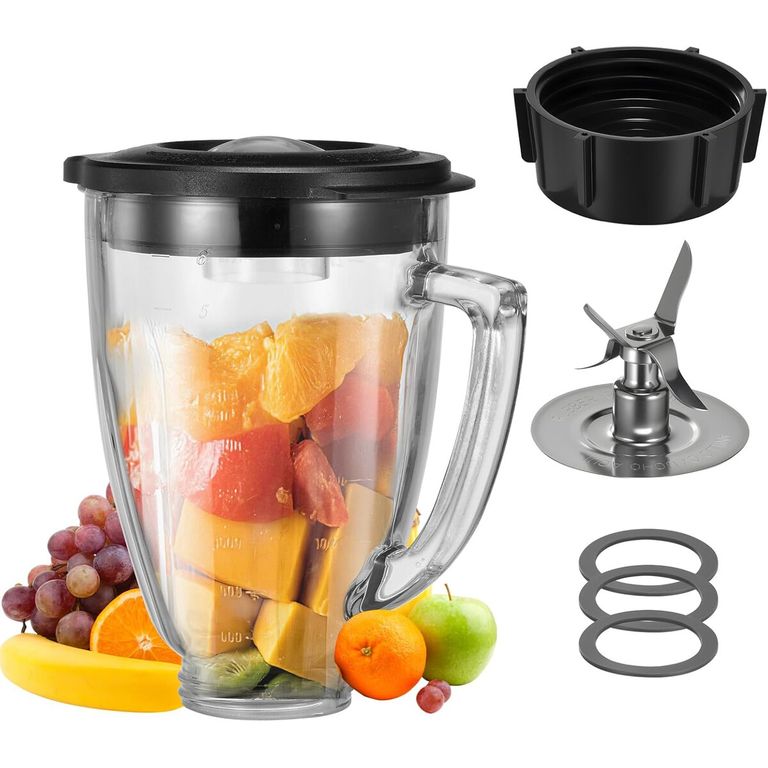 GENERICO Vaso Vidrio 6 Tazas ANABIUP con Cuchilla para Oster
