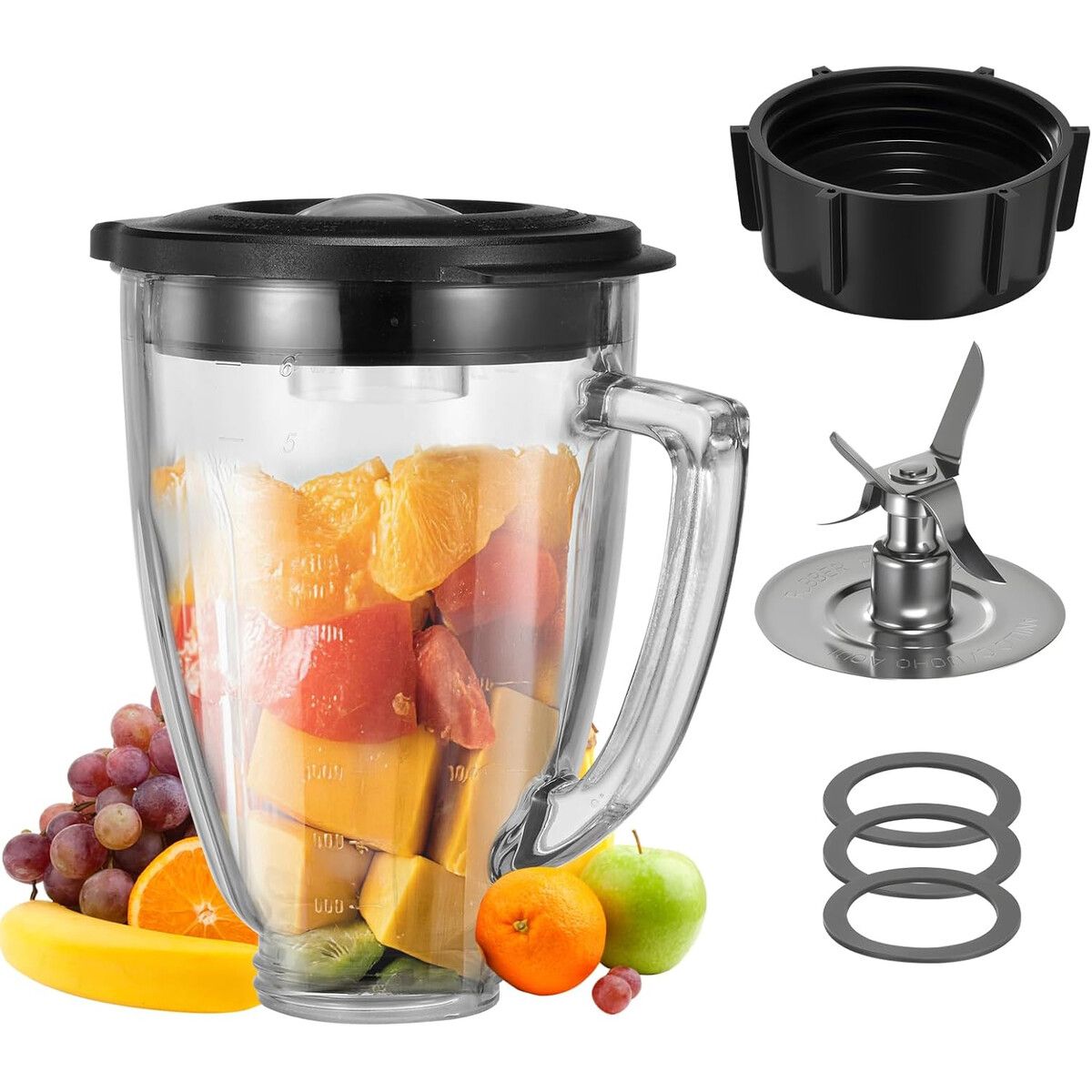 GENERICO - Vaso Vidrio 6 Tazas ANABIUP con Cuchilla para Oster