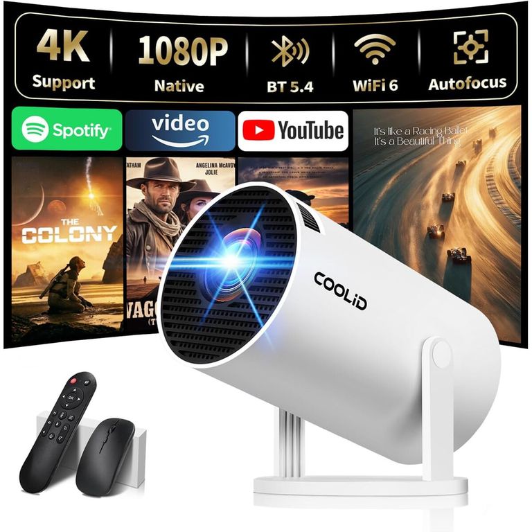 GENERICO Proyector Mini Coolid C2 4K 1080P WiFi6 Bluetooth Apps