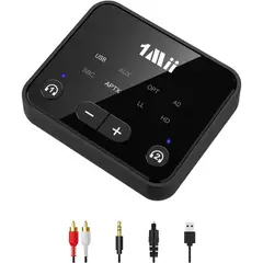 1MII - Transmisor Bluetooth B06T6 TV 5.3 Doble Audífono aptX