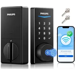 PHILIPS - Cerradura Inteligente WiFi DDL240X1HW Huella Negra