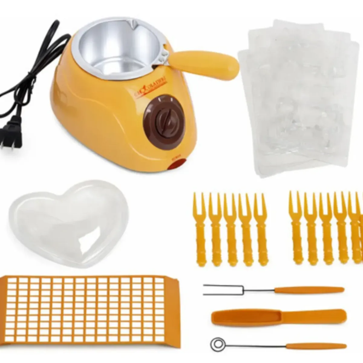 IRM - Fundidor De Chocolate Set Chocolatera Olla Moldes Tenedores Reposteria Cocina