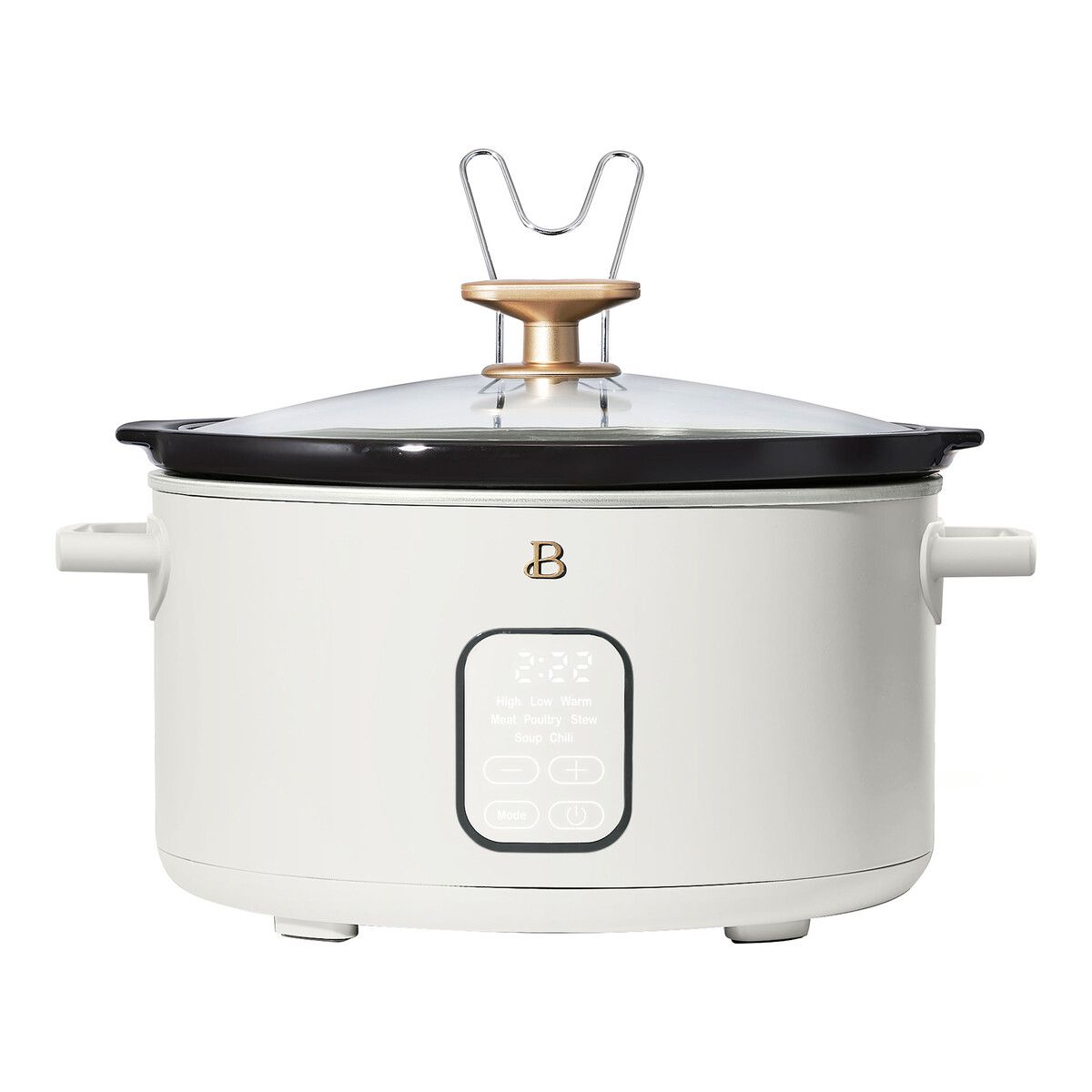 BEAUTIFUL - Olla de Cocción Lenta Beautiful 6 Qt Blanca Temporizador Digital