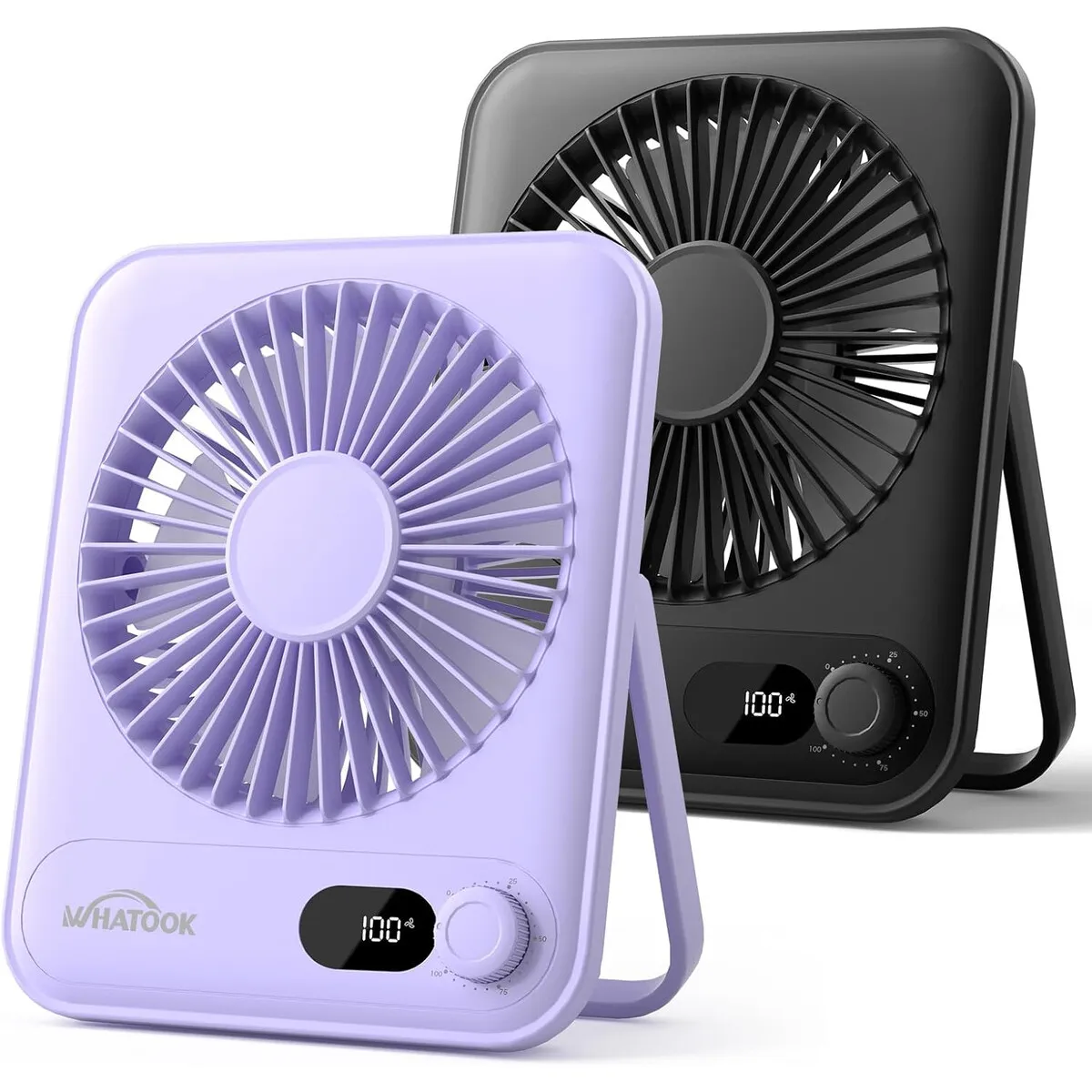 GENERICO - Ventilador Escritorio WHATOOK 2 Pack 100 Velocidades 5000mAh