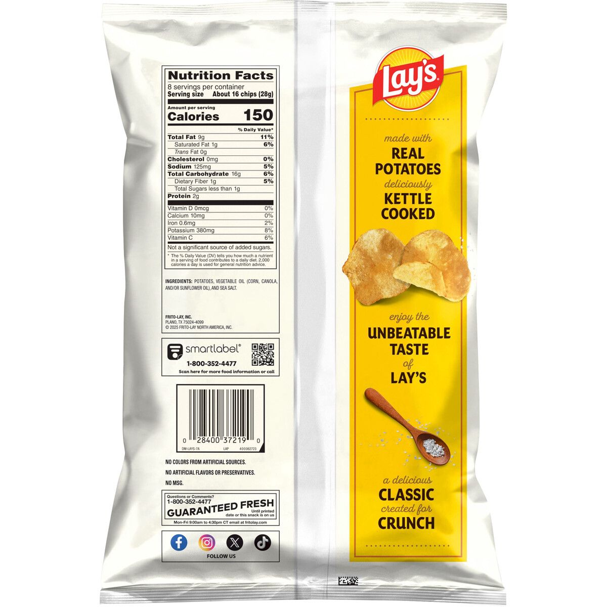 GENERICO - Papas Lays Kettle Cooked Original Sal Marina 226g