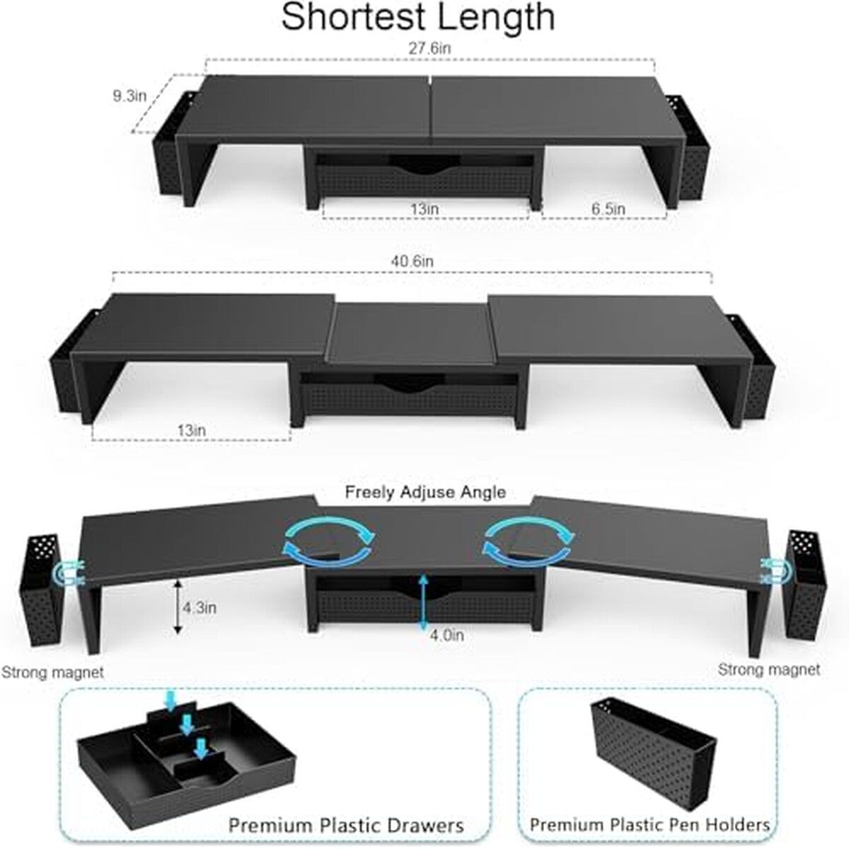 GENERICO - Soporte dual para monitor Gianotter con cajón