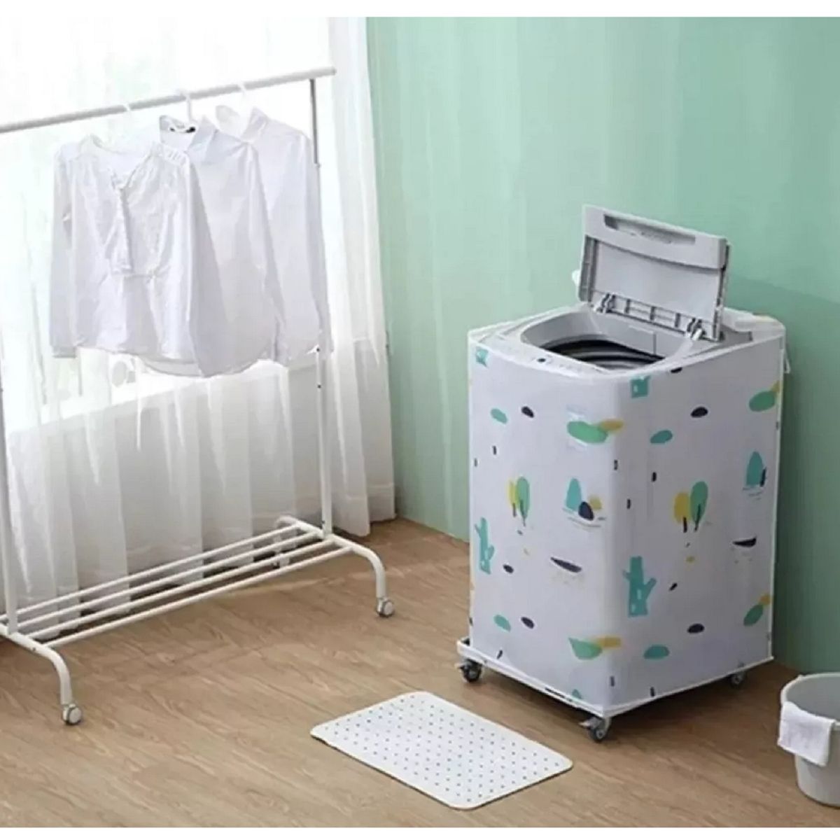 GENERICO - Funda Protectora Lavadora Impermeable 56 x 54 x 86 cm Cubre Polvo