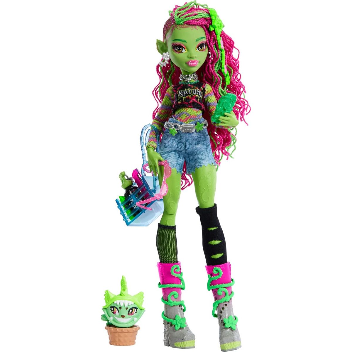 MONSTER HIGH - Muñeca Monster High Venus McFlytrap con Mascota y Accesorios