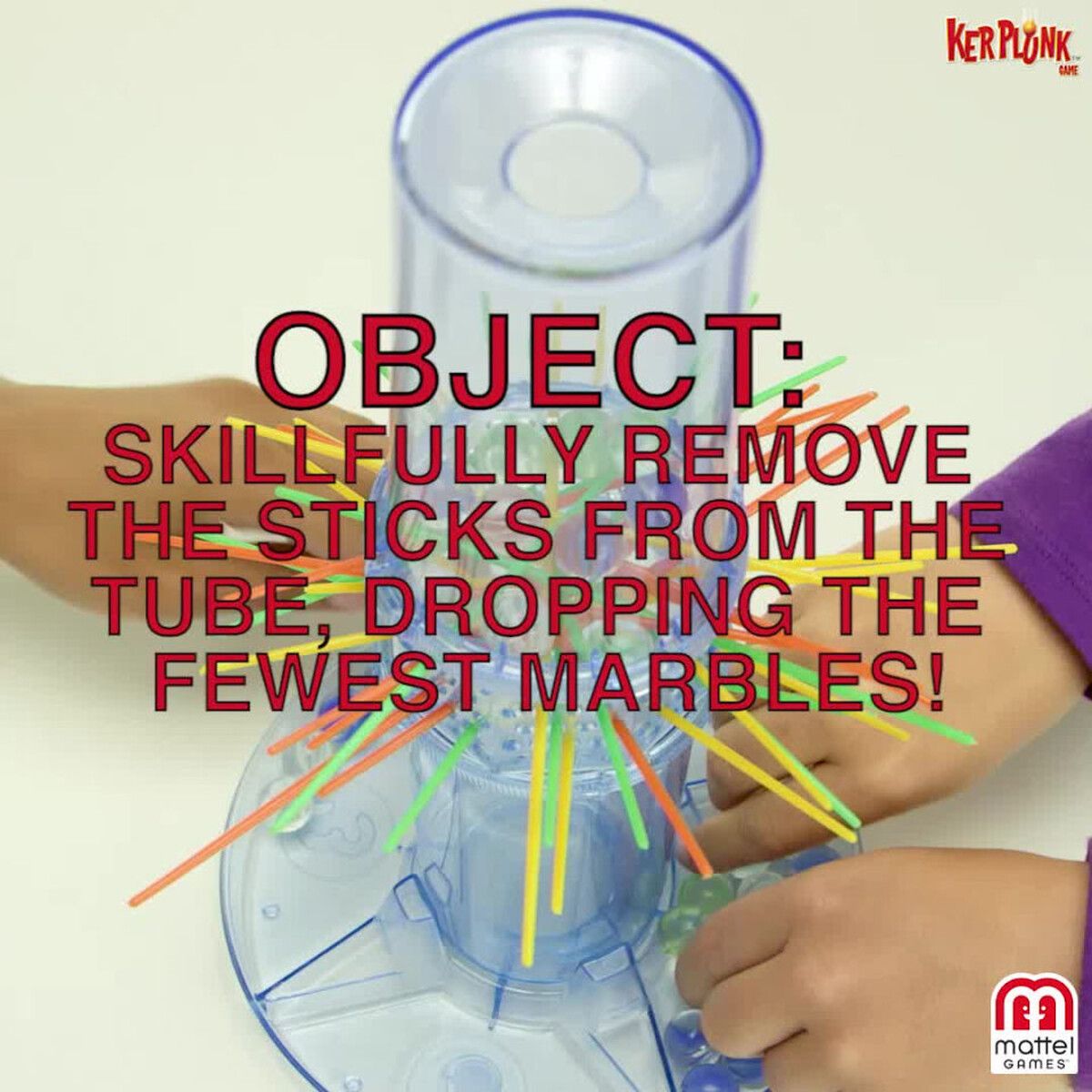 MATTEL - Juego KerPlunk Mattel Clásico Habilidad 24 Jugadores