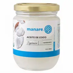 MANARE - Aceite De Coco Organico sin olor ni sabor 200 Ml Manareee