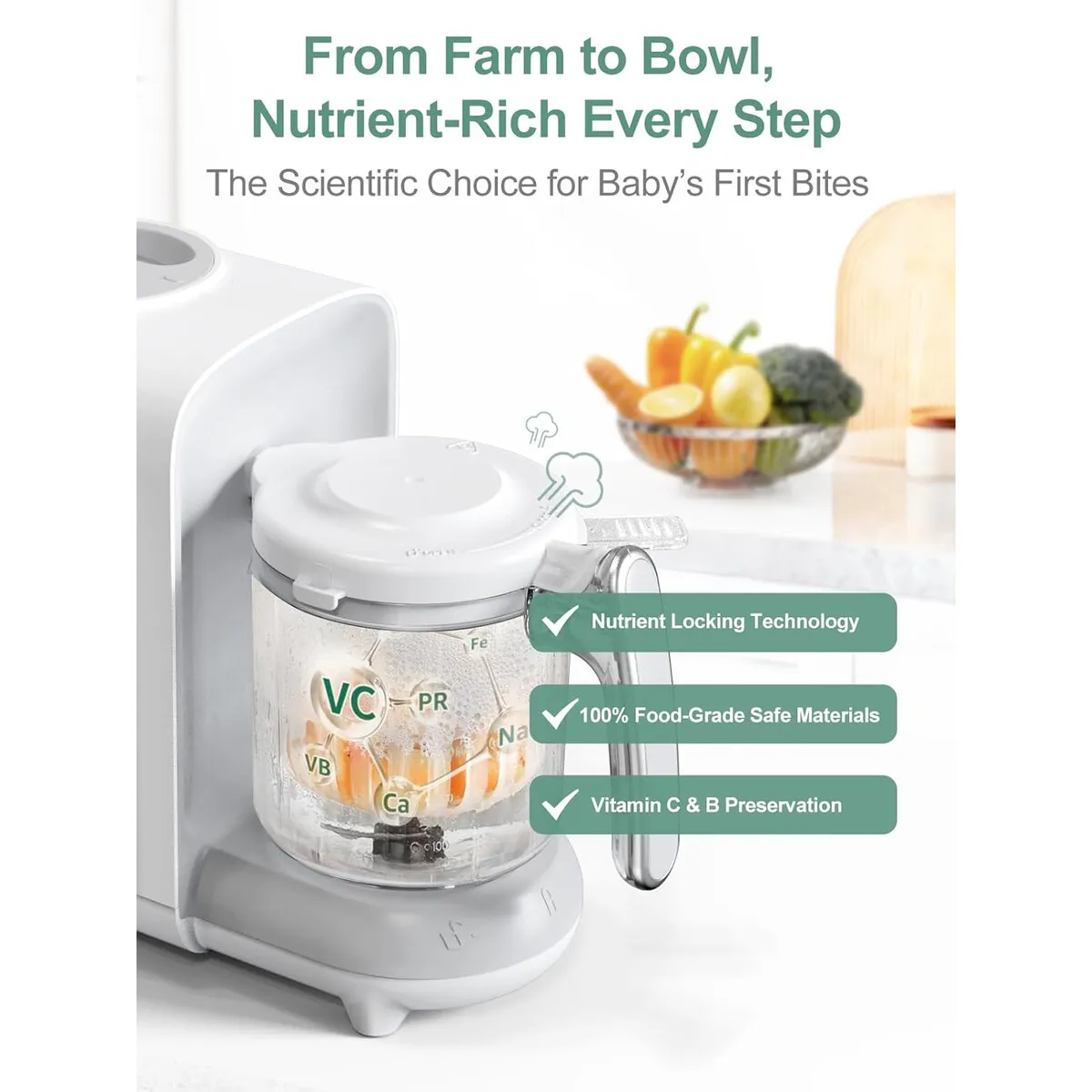 BEBE - Procesador de Alimentos Bebé Momyeasy BFP1501 4en1
