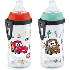NUK - Vaso Entrenador 296ml 2 Pack Cars Antiderrame BPA Free