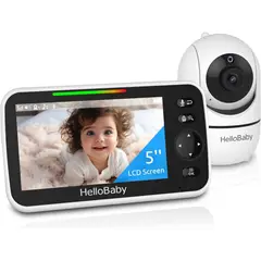 BEBE - Monitor Bebé HelloBaby 5 Sin WiFi Batería 30h Panorámico