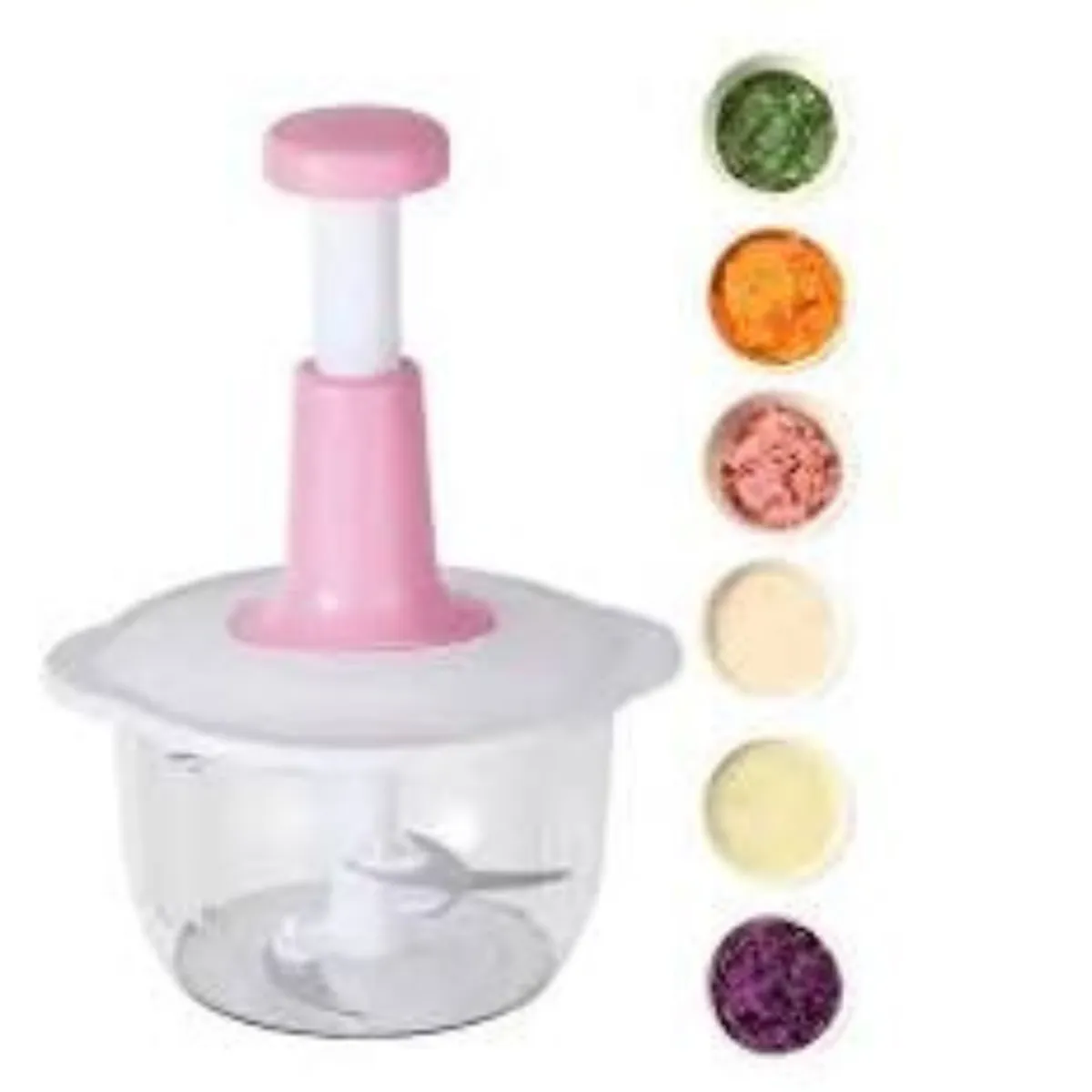 GENERICO - Picador Triturador rosa Multifuncional Manual 7 En 1 - 1.5LT