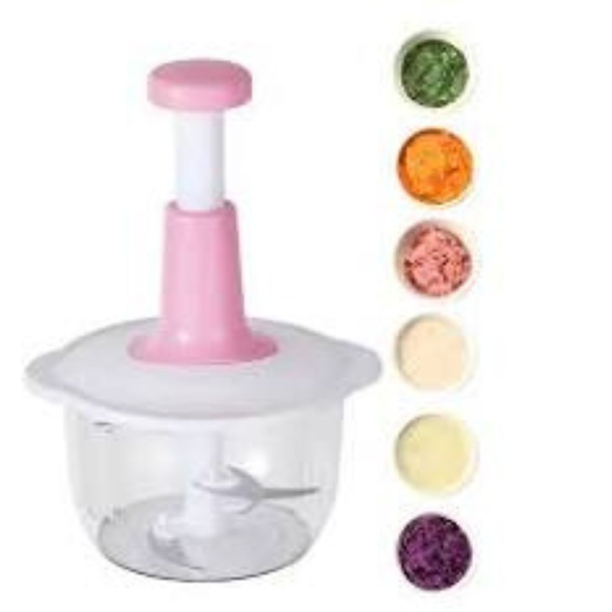 GENERICO - Picador Triturador  rosa Multifuncional Manual 7 En 1 - 1.5LT