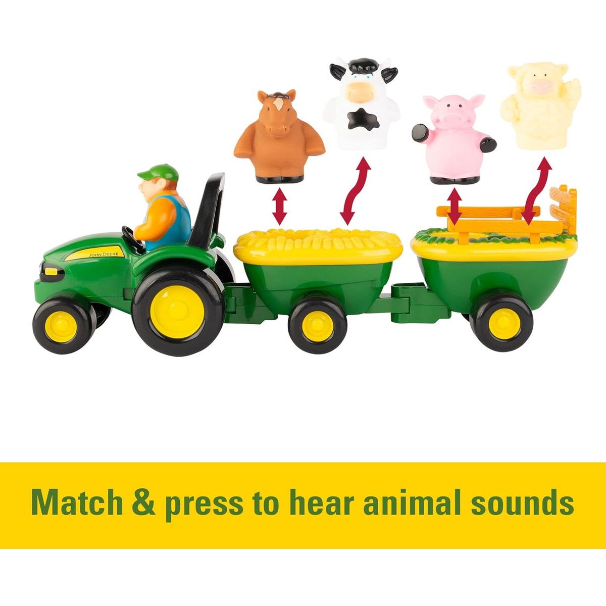 JOHN DEERE - Tractor Musical John Deere TOMY Animal Sounds Hayride