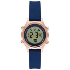 ROSE - Reloj Digital Time and Tru Gold Correa Silicona Azul