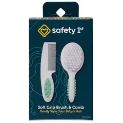 BEBE - Set Cepillo Peine Bebé Safety 1st Soft Grip Arctic Blue