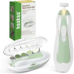 BEBE - Lima eléctrica para uñas de bebé Haakaa con LED