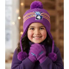 NSCOMPANY - Gorro Y Guantes Para Niñas diseño vampirita De 3 A 8 Años