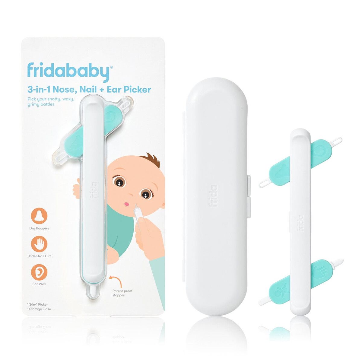 BABY - Frida Baby Limpiador 3 en 1 Nariz Uñas Oídos Manual Bebé