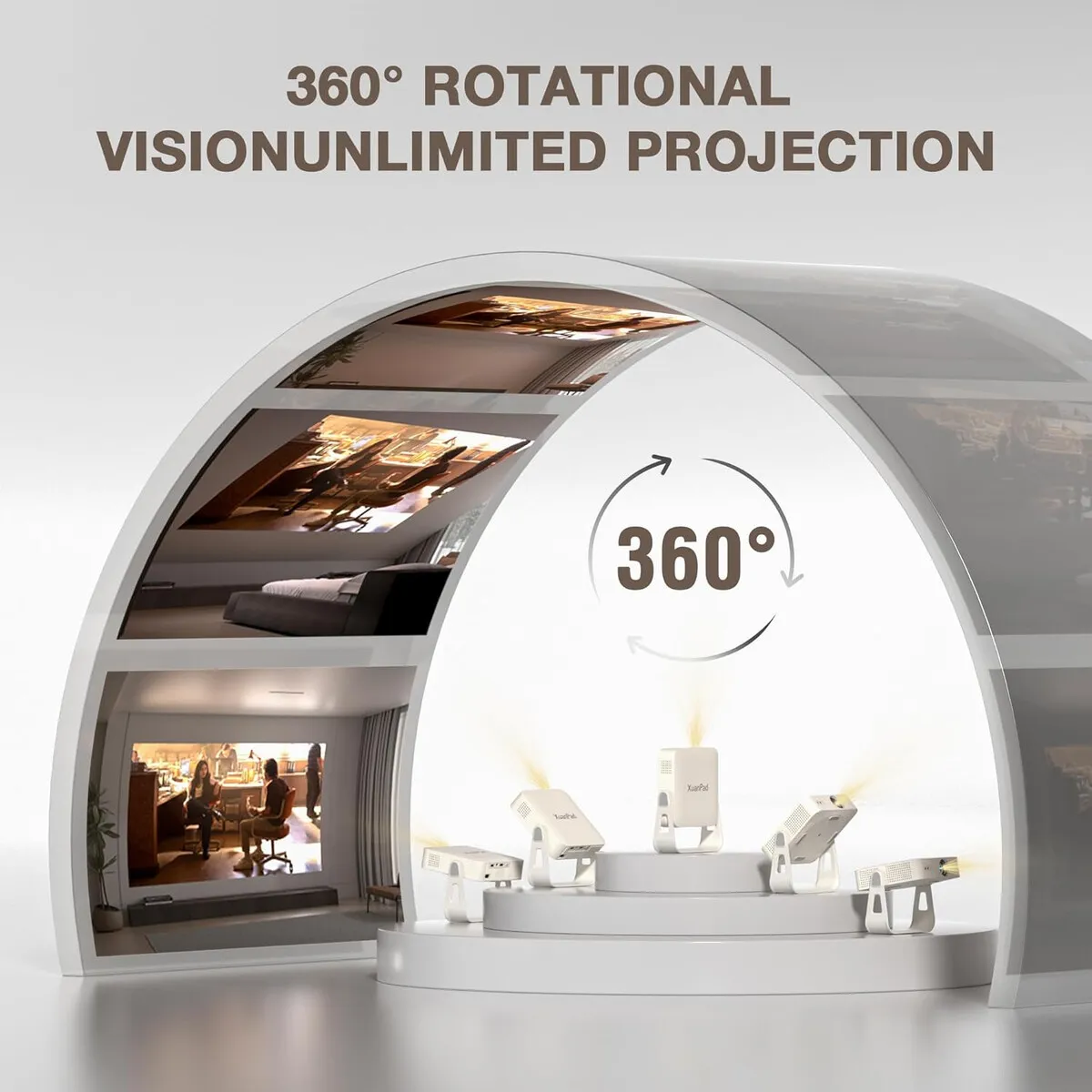 1800 - Proyector XuanPad Q5 4K Mini 1800 ANSI Autoenfoque WiFi
