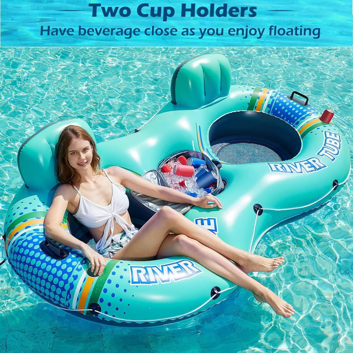 BOYA - Jasonwell Boya Inflable 2 Personas con Cooler