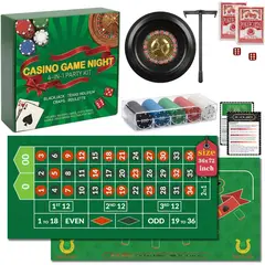 CASINO - Set 4en1 Lunorvexia Ruleta Poker 36x72cm Completo