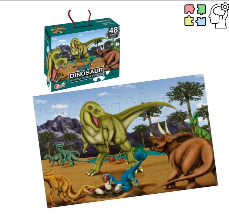 Rompecabeza Puzzle Dinosaurios 48 Piezas Grandes 3 Años+