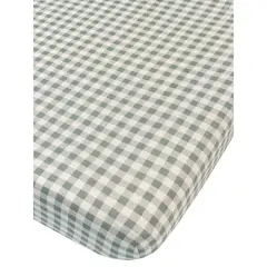 GERBER - Sábana Ajustable Cuna Jersey 400 Hilos Gris Plaid