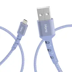 IHOME - Cable Lightning a USB 183 cm trenzado lila