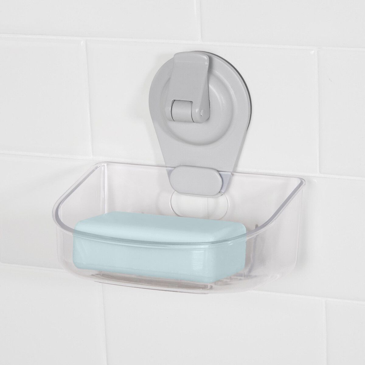 MAINSTAYS - Jabonera Mainstays Transparente Succión Pared Plástico 14cm