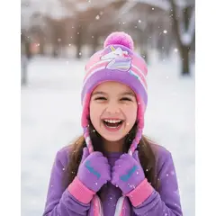 NSCOMPANY - Gorro Y Guantes Para Niñas diseño de Pony De 3 A 10 Años