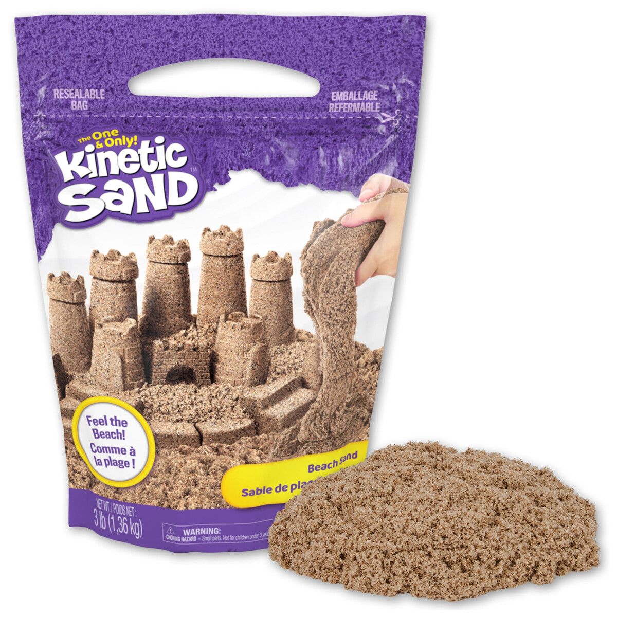 ARENA - Arena Kinetic Sand Playa 1.36kg Juguete Sensorial Moldable