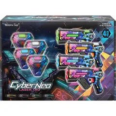 LASER - Láser Tag Set 4 Pistolas y Chalecos LED 150 ft