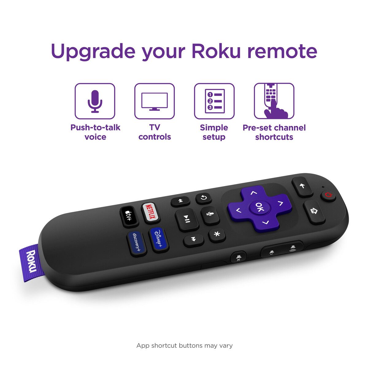 ROKU - Control remoto Roku Voice con botones TV