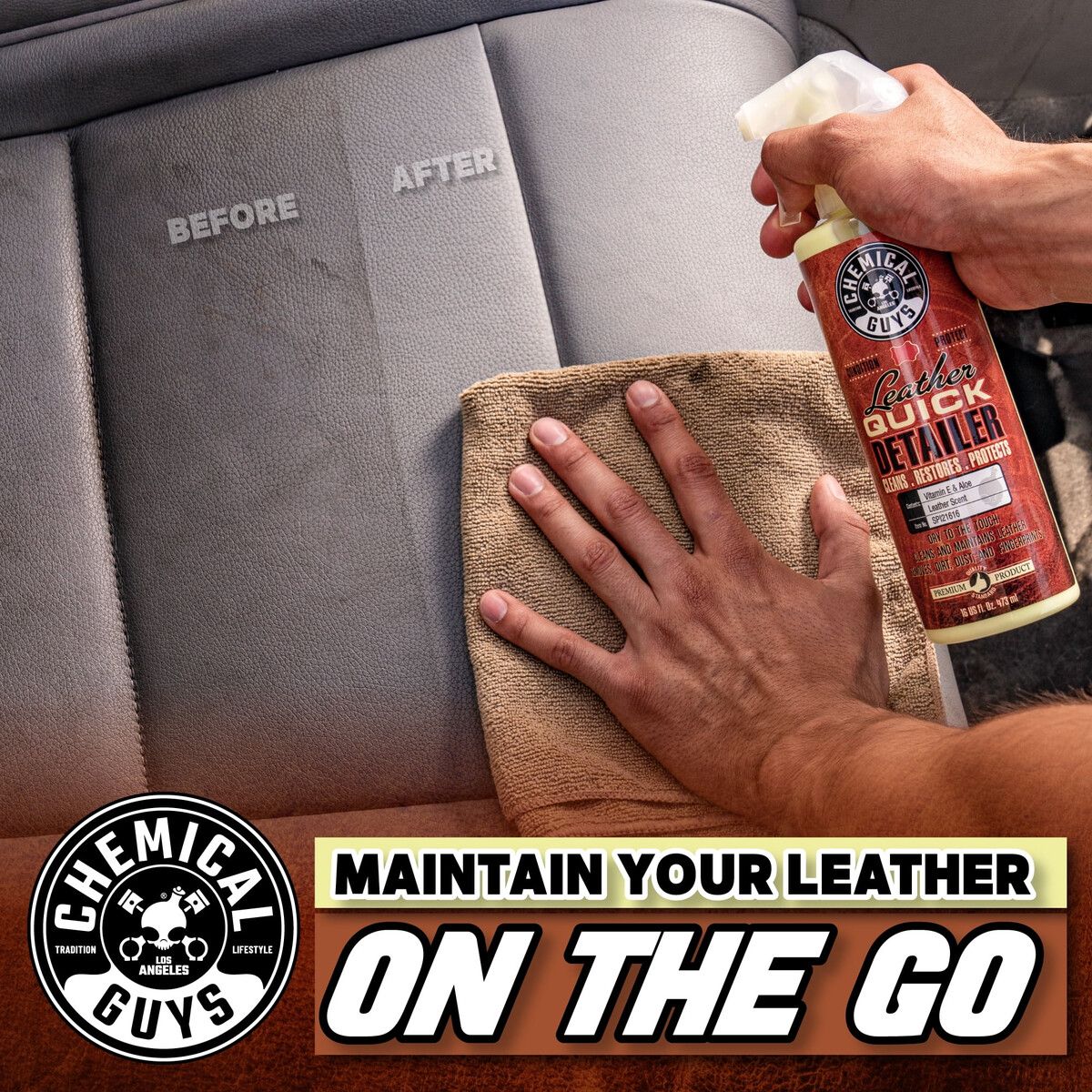QUICK - Limpiador Leather Quick Detailer Chemical Guys 473 ml Nutritivo