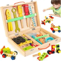 EVERSO - Set De Herramientas Caja De Madera Montessori Para Niños