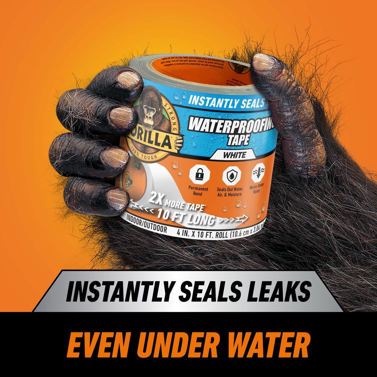 GORILLA - Cinta Impermeable Gorilla Glue Blanca 4 in x 10 ft Sellado Firme