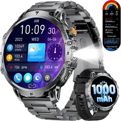 LIGE - Smartwatch EF13E 1.85 HD 1000mAh 2 Correas Hombre